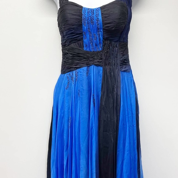 Alberto Makali Ombré Beaded Gown Silk Blue Size 2 - Picture 8 of 16